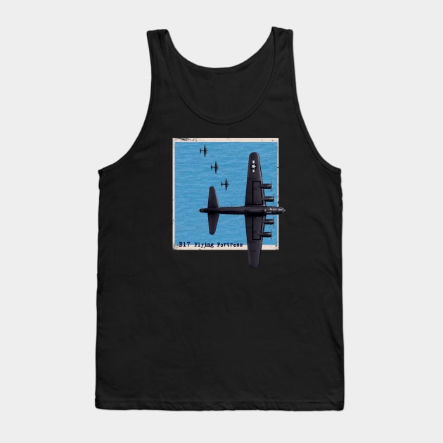 B17 Flying Fortress WW2 bomber airplane over the sea Tank Top by Jose Luiz Filho